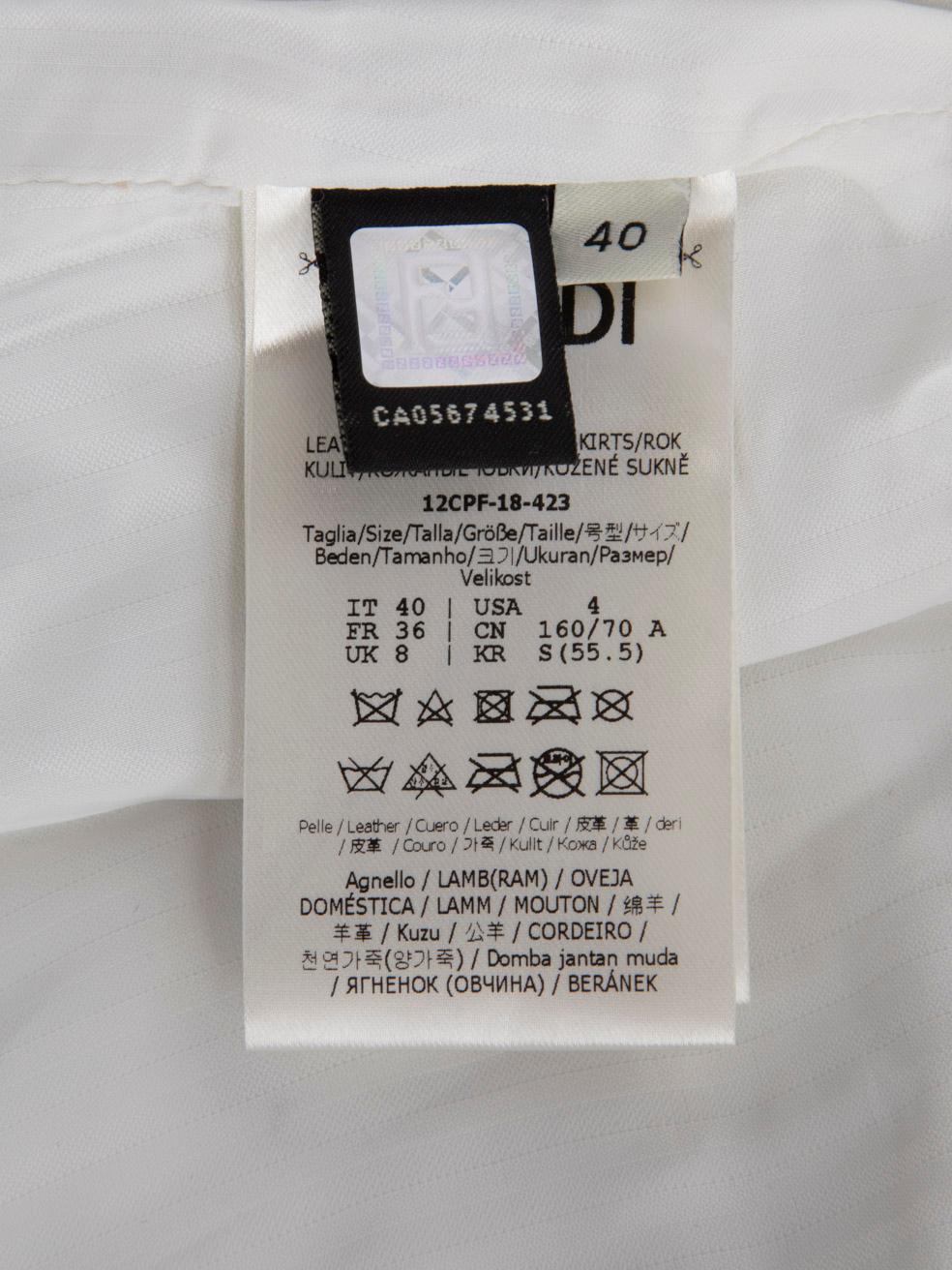 Fendi Fendi x Fila White Leather Logo Print Skirt Size S 5