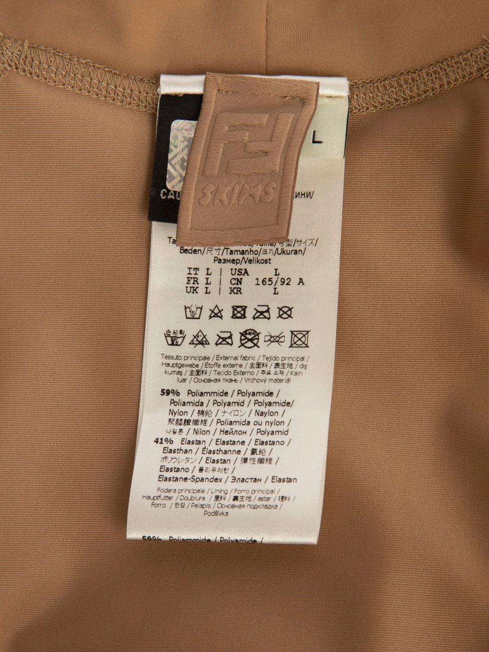 Fendi Fendi x Skims Beige Langarm-Bikinioberteil Größe L im Angebot 2