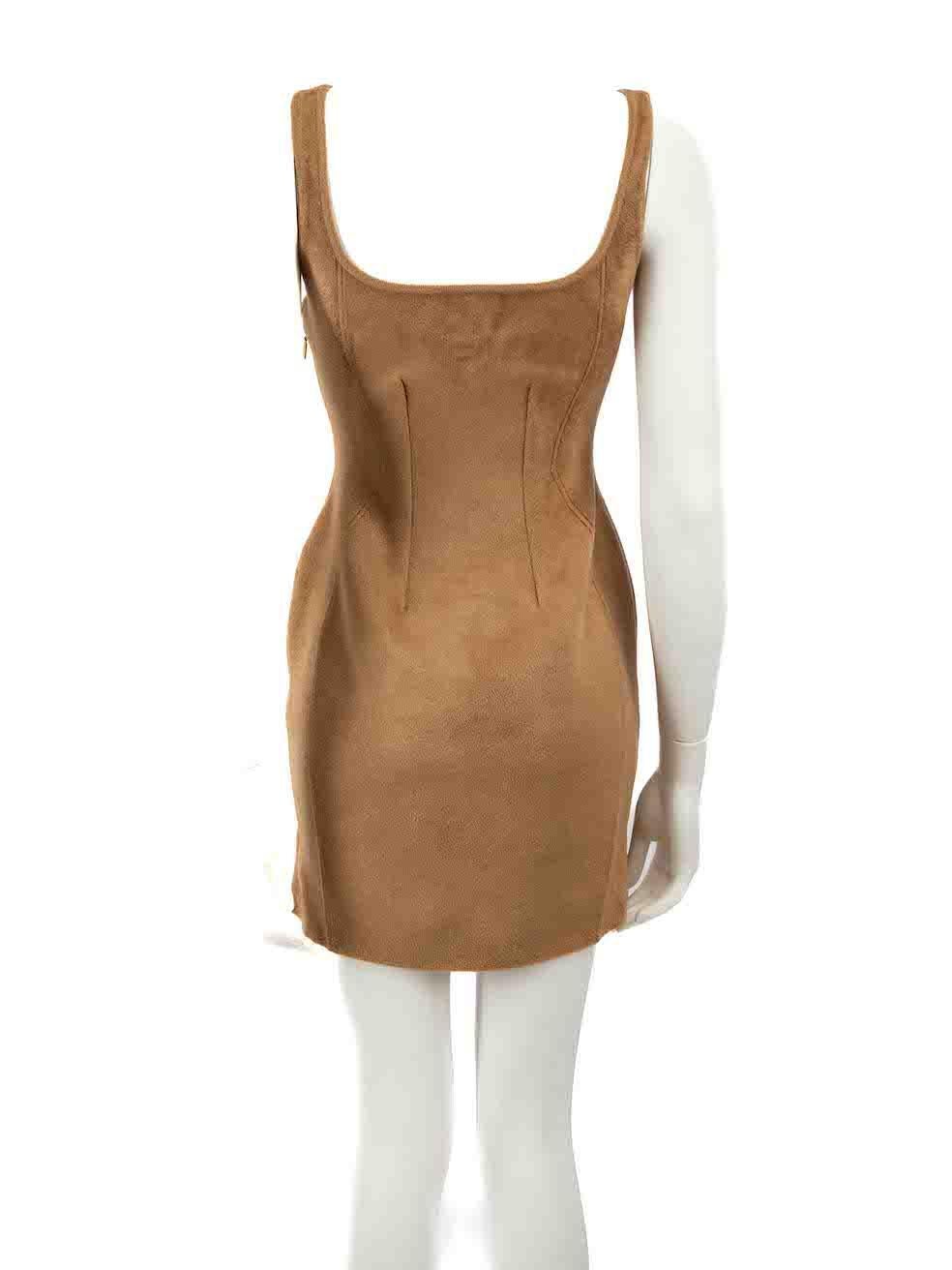 Fendi Fendi x Skims Brown Knitted Bodycon Mini Dress Size M In Good Condition In London, GB