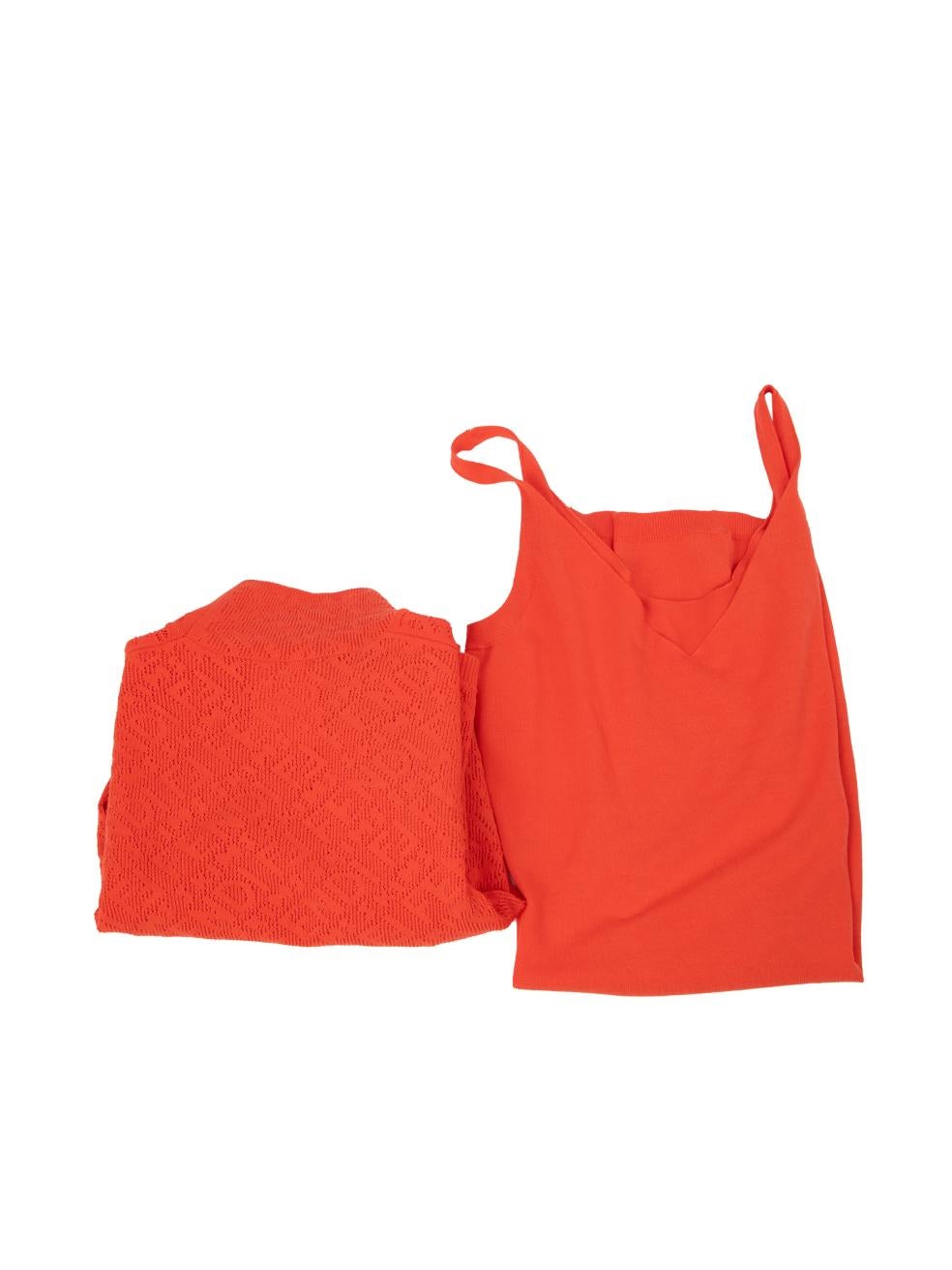 Fendi Fendi x Skims Red Mesh Logo Knit Dress Size M For Sale 1