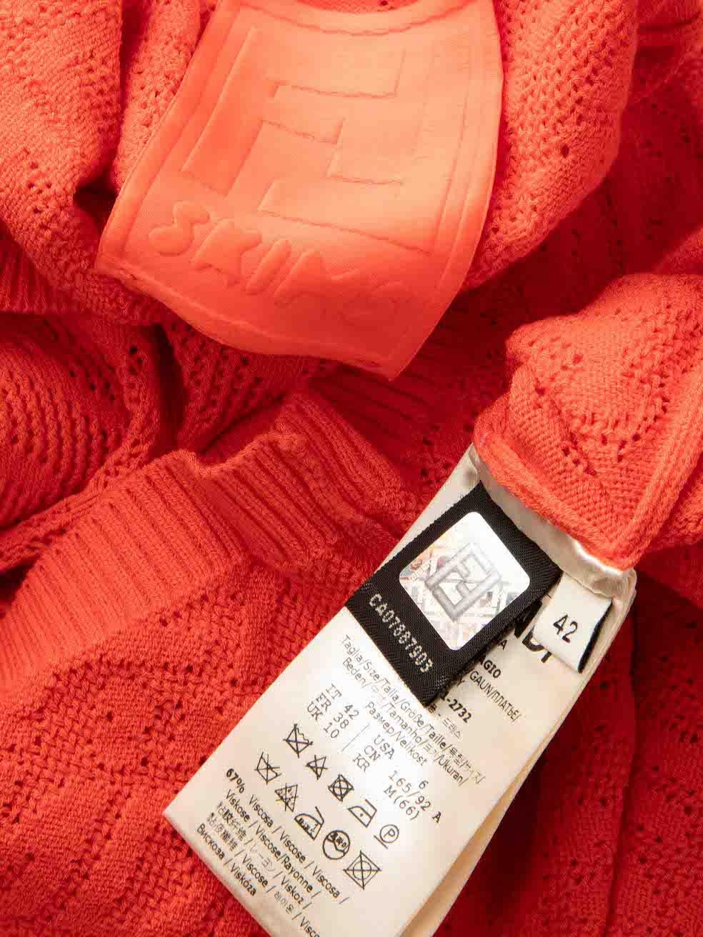 Fendi Fendi x Skims Red Mesh Logo Knit Dress Size M For Sale 2