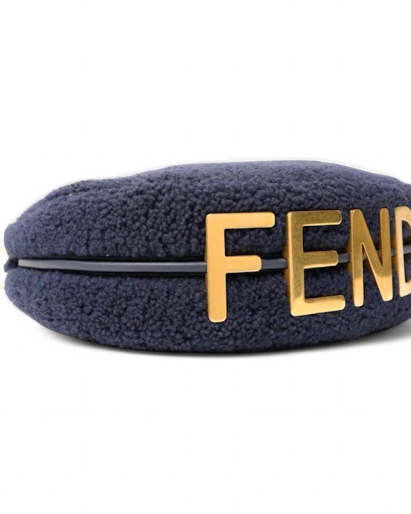 Fendi Fendigraphy Hobo Small Fur Blue en vente 4