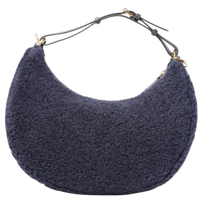 Fendi Fendigraphie Hobo Klein Pelz Blau