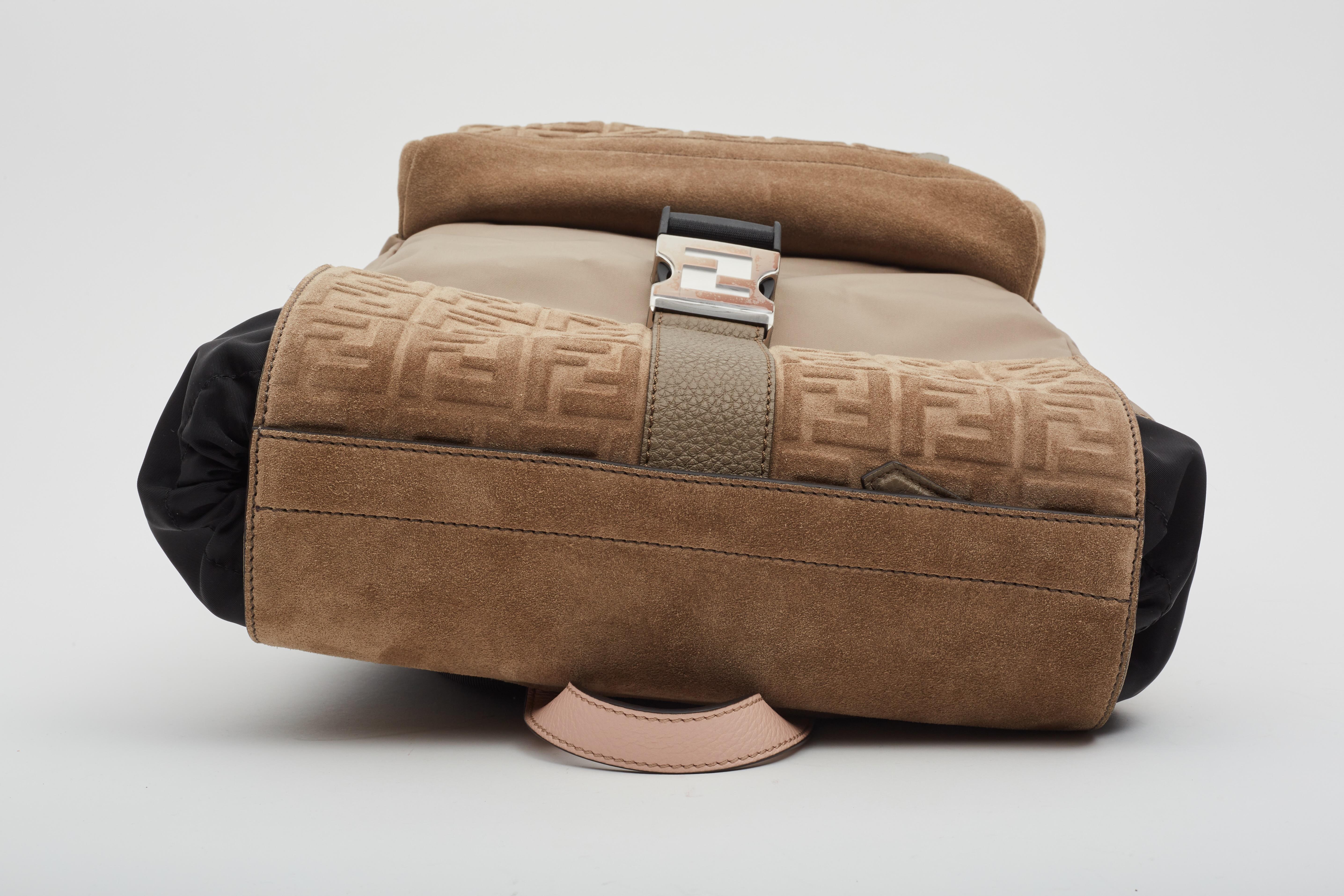 Fendi Fendiness Roma FF Medium Brown FF Backpack (7VZ066) For Sale 3