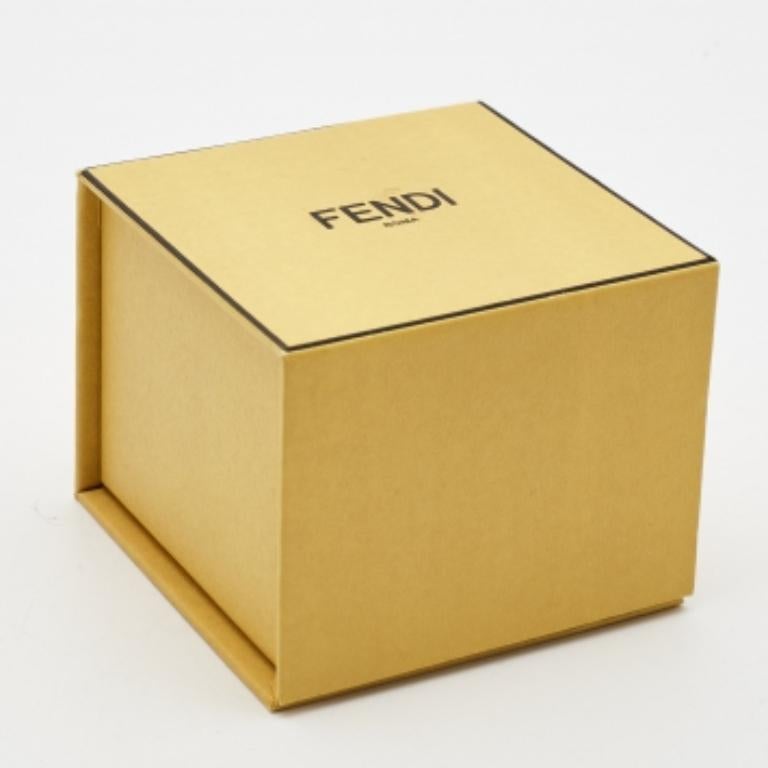 Fendi Bicolor Enamel Silver Tone Ring Size 55 en vente 2