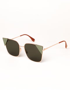 Fendi (FF 0191/S) Quadratische Sonnenbrille in Rot, Grün und Gold
