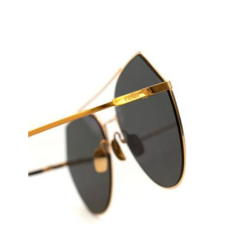 Fendi Rose Gold Tone/Purple FF 0194/S Rounded Aviator Sunglasses Fendi