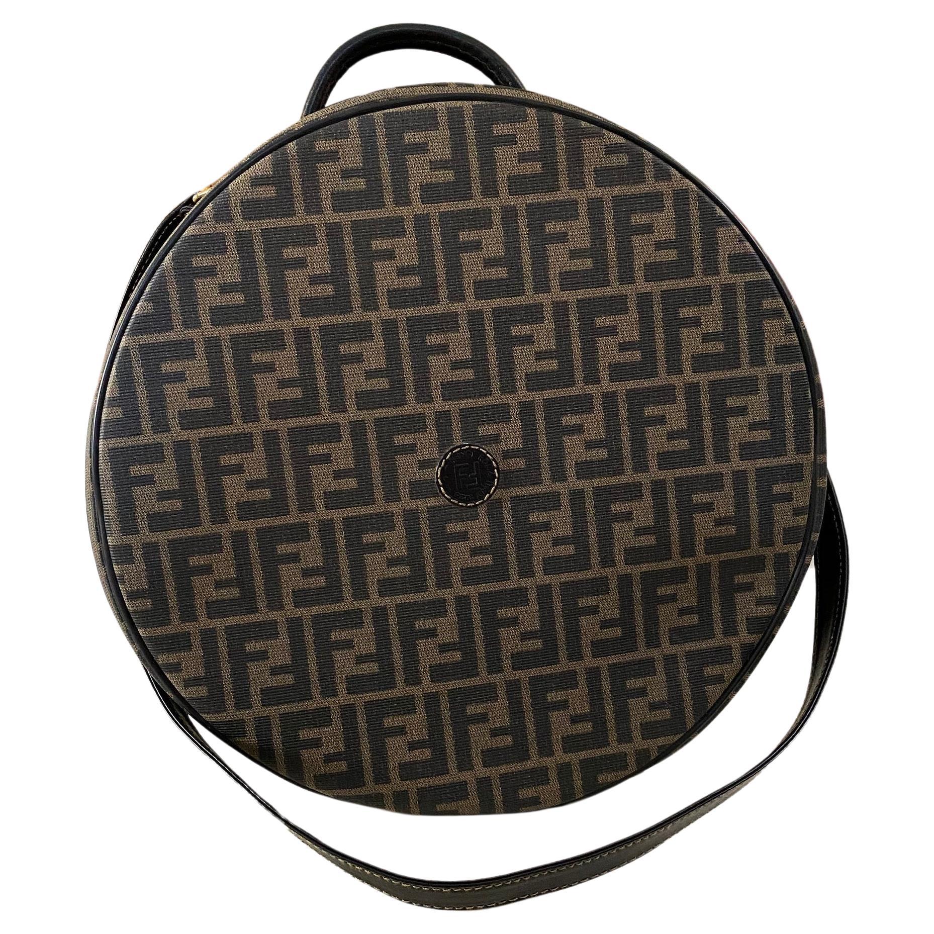 Fendi FF Circle Round Vintage Rare 90's Top Handle Shoulder Bag  For Sale
