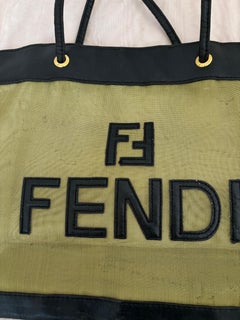 Fendi FF Gold See Through Mesh and Leather Tote/Shopper