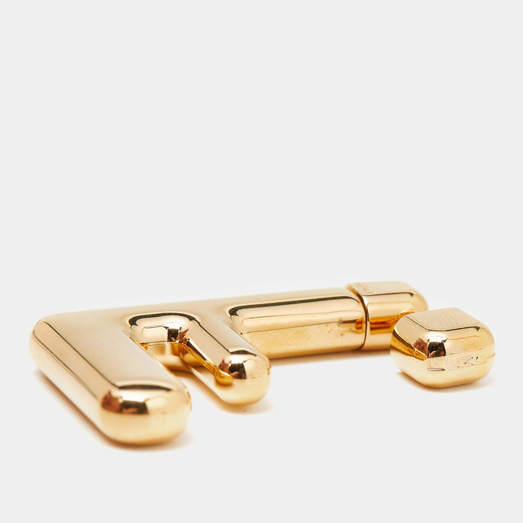 Women's Fendi FF Gold Tone Earrings For Sale