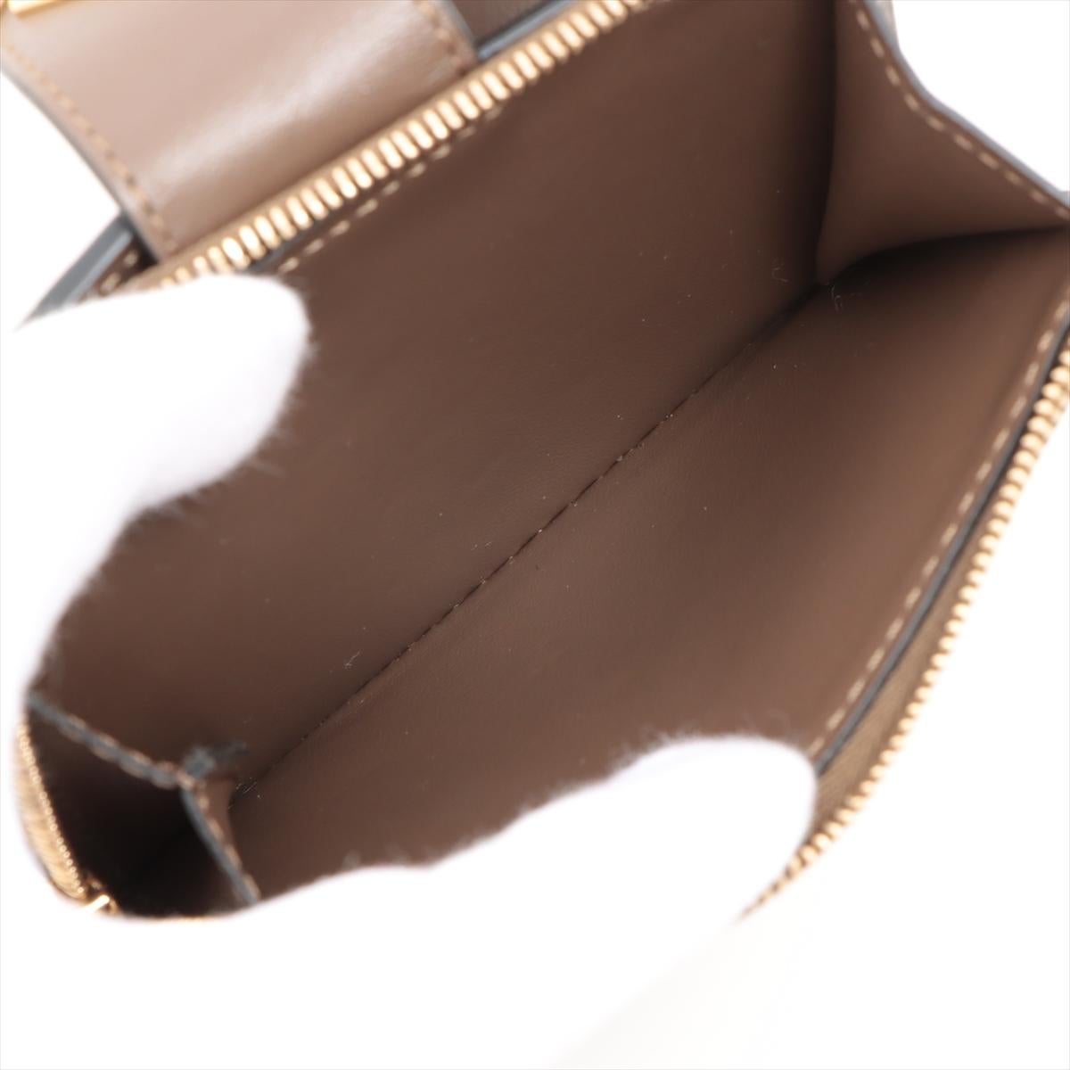 Fendi FF Iterlocking Logo Leather Wallet Brown For Sale 2