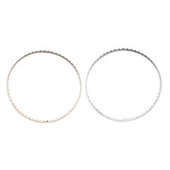 Fendi FF Logo Bicolor Gold Tone/Silver Tone Bangle Set