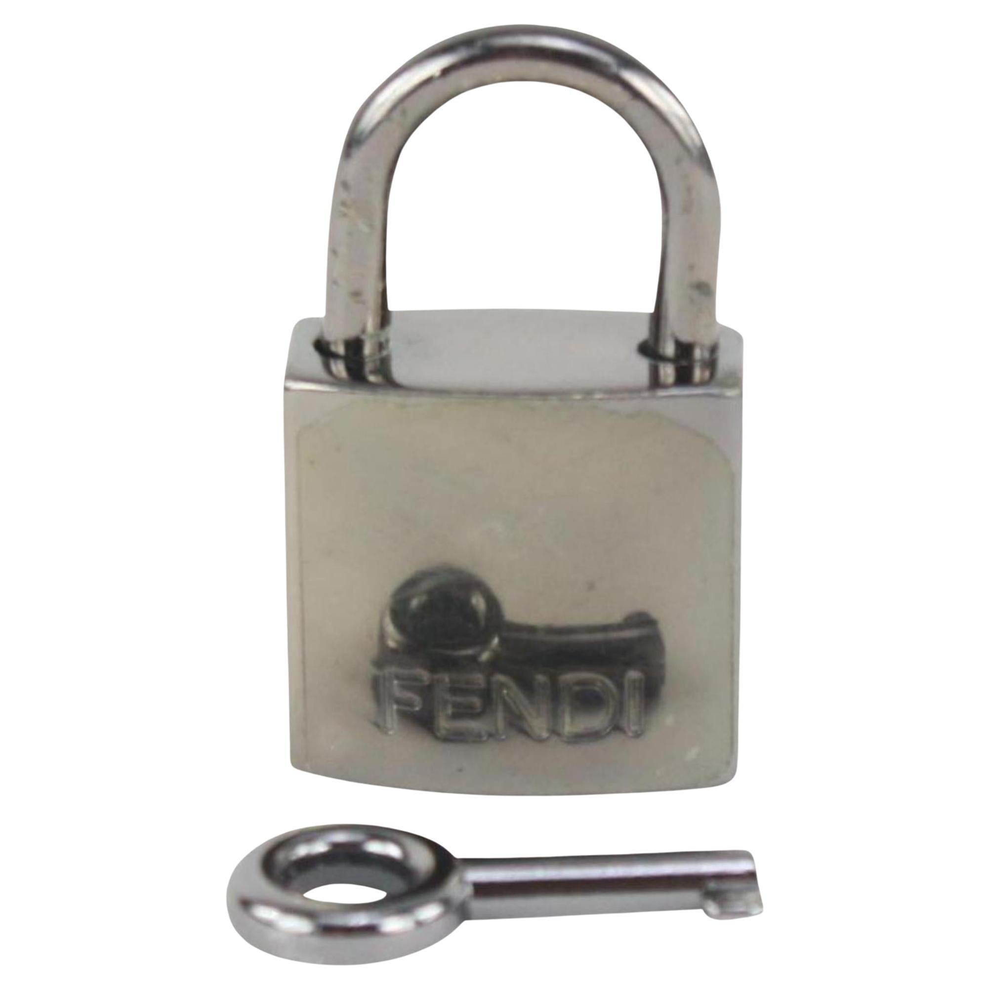 Fendi FF Logo Padlock and Key Lock Set Bag Charm 126f48