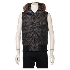 Gilet in pelliccia di poliestere con logo Fendi FF
