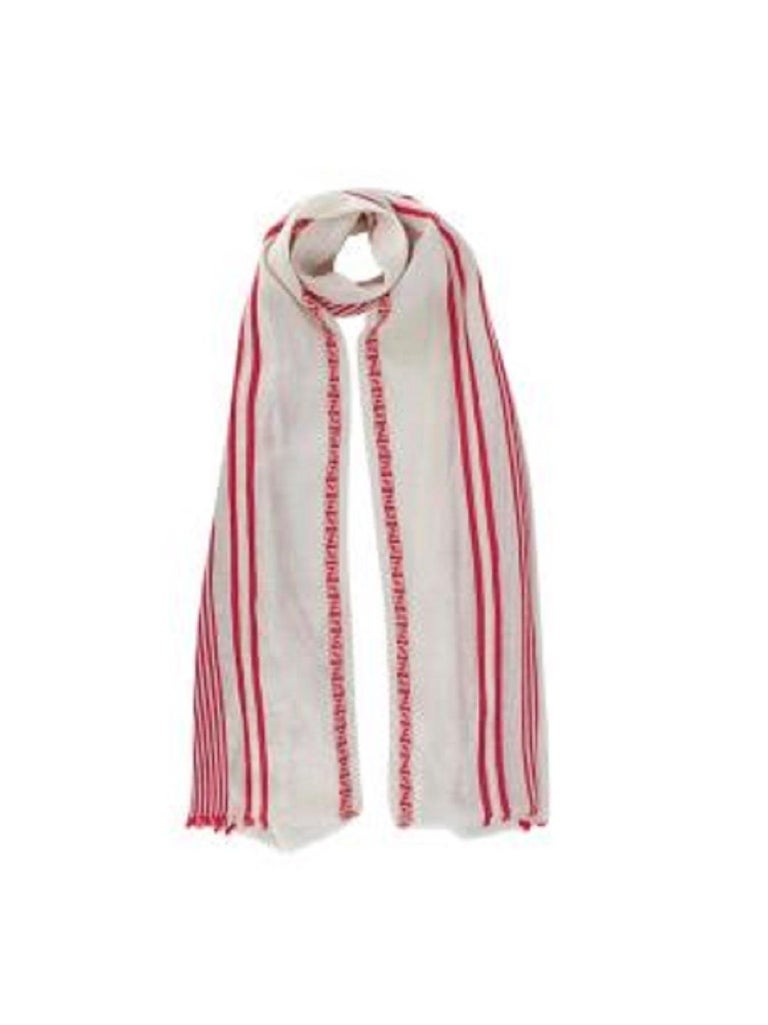 Fendi FF Logo Red and Cream Beach Cover Up/ Scarf For Sale at 1stDibs