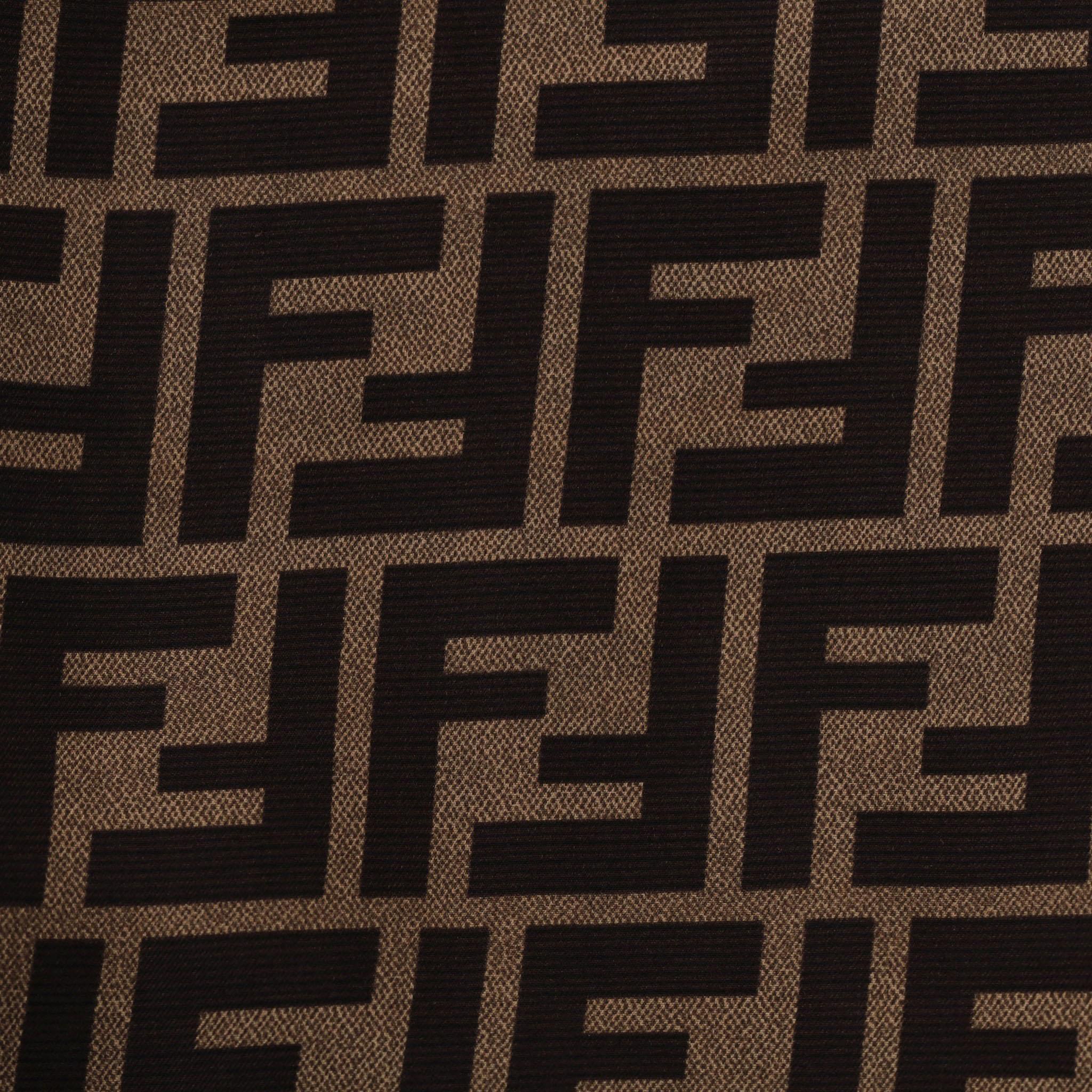 Women's Fendi ‘FF' Logo Silk Twill Belted Shirt Dress