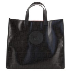 Fendi FF Logo Stamp Tote Zucca Coated Canvas Large