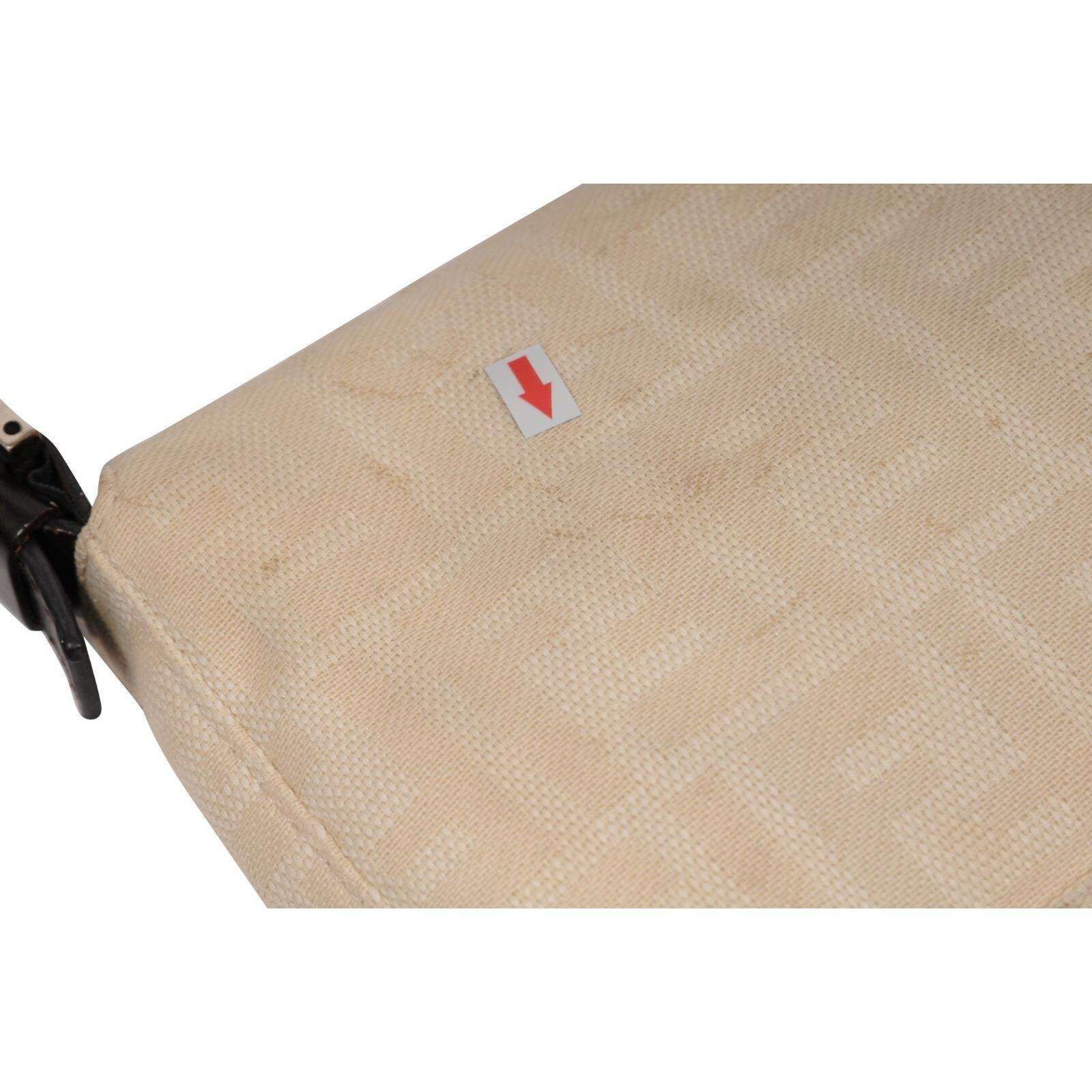 Fendi FF Logo Vintage Zucca Baguette Flap Umhängetasche Tan Braun Lederriemen im Angebot 6