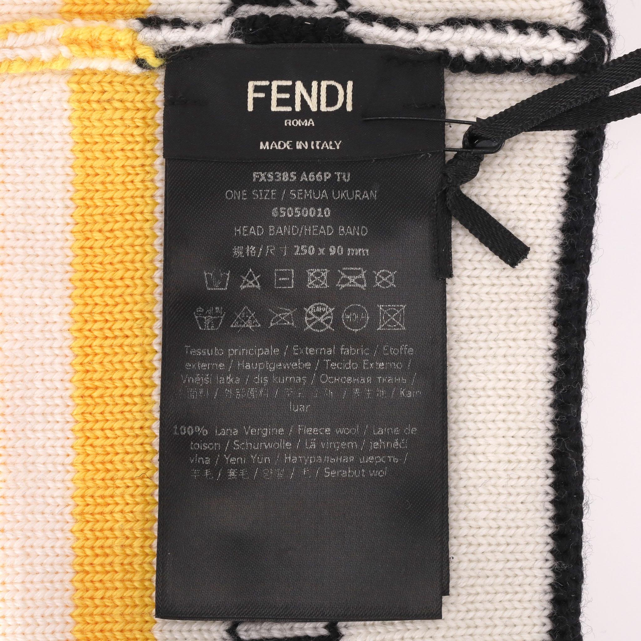 Fascia in lana con logo 'FF' di Fendi in vendita 1