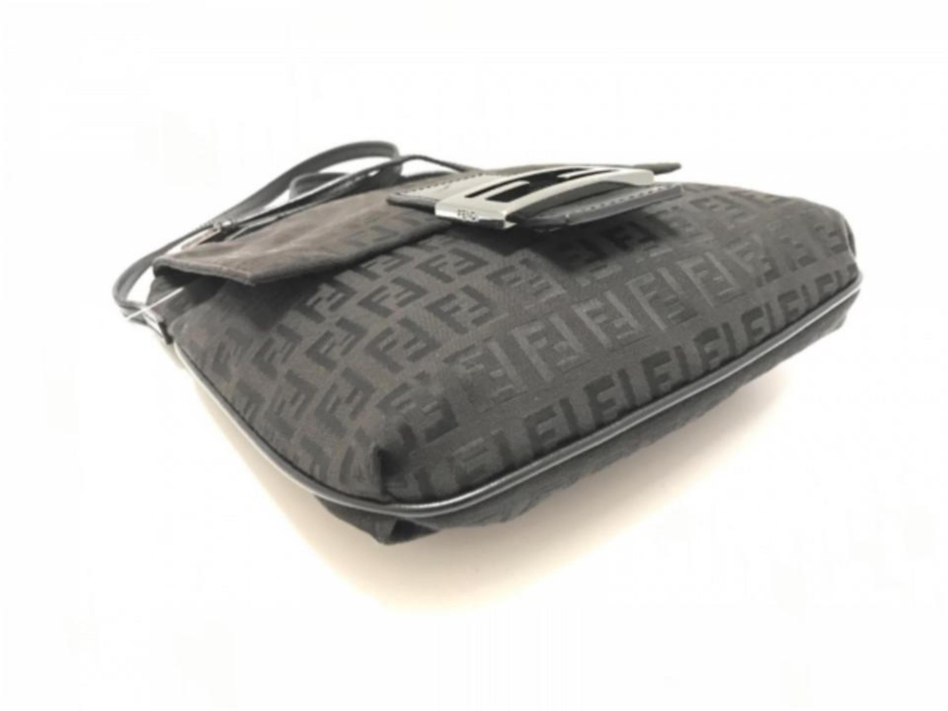 Fendi Ff Monogram 228034 Black Coated Canvas Cross Body Bag For Sale 3