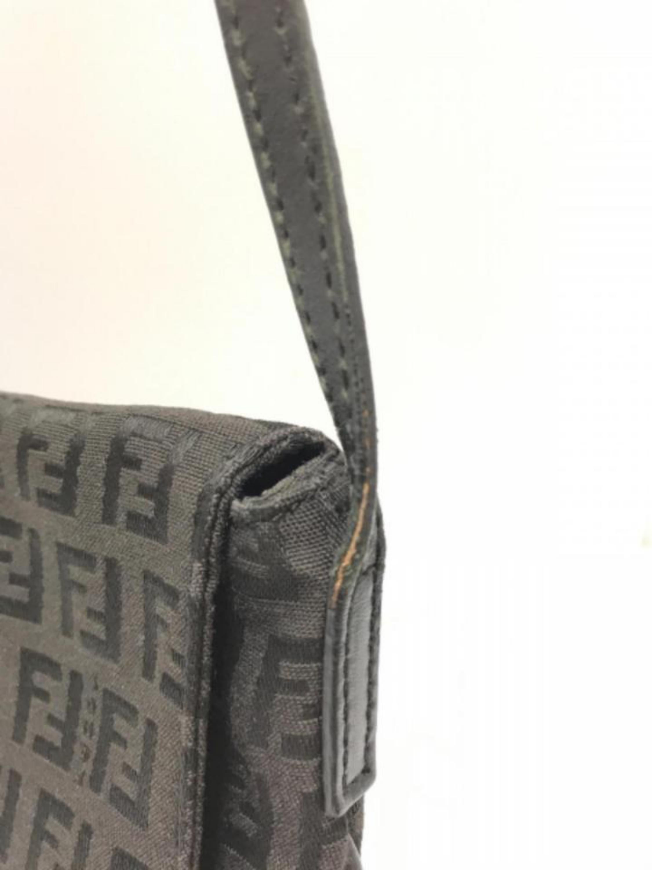 Fendi Ff Monogram 228034 Black Coated Canvas Cross Body Bag For Sale 4