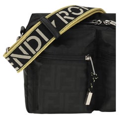 Fendi FF Monogram Fabric Camera Bag — Black