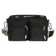 Fendi FF Monogram Fabric Camera Bag — Black