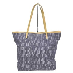 Fendi Ff-Monogramm Zucca Shopper 860049 Marineblaue Denim-Tasche