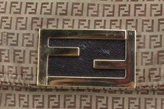 Fendi FF Monogram Zucchino Mamma Forever Baguette Shoulder Bag 1020f45