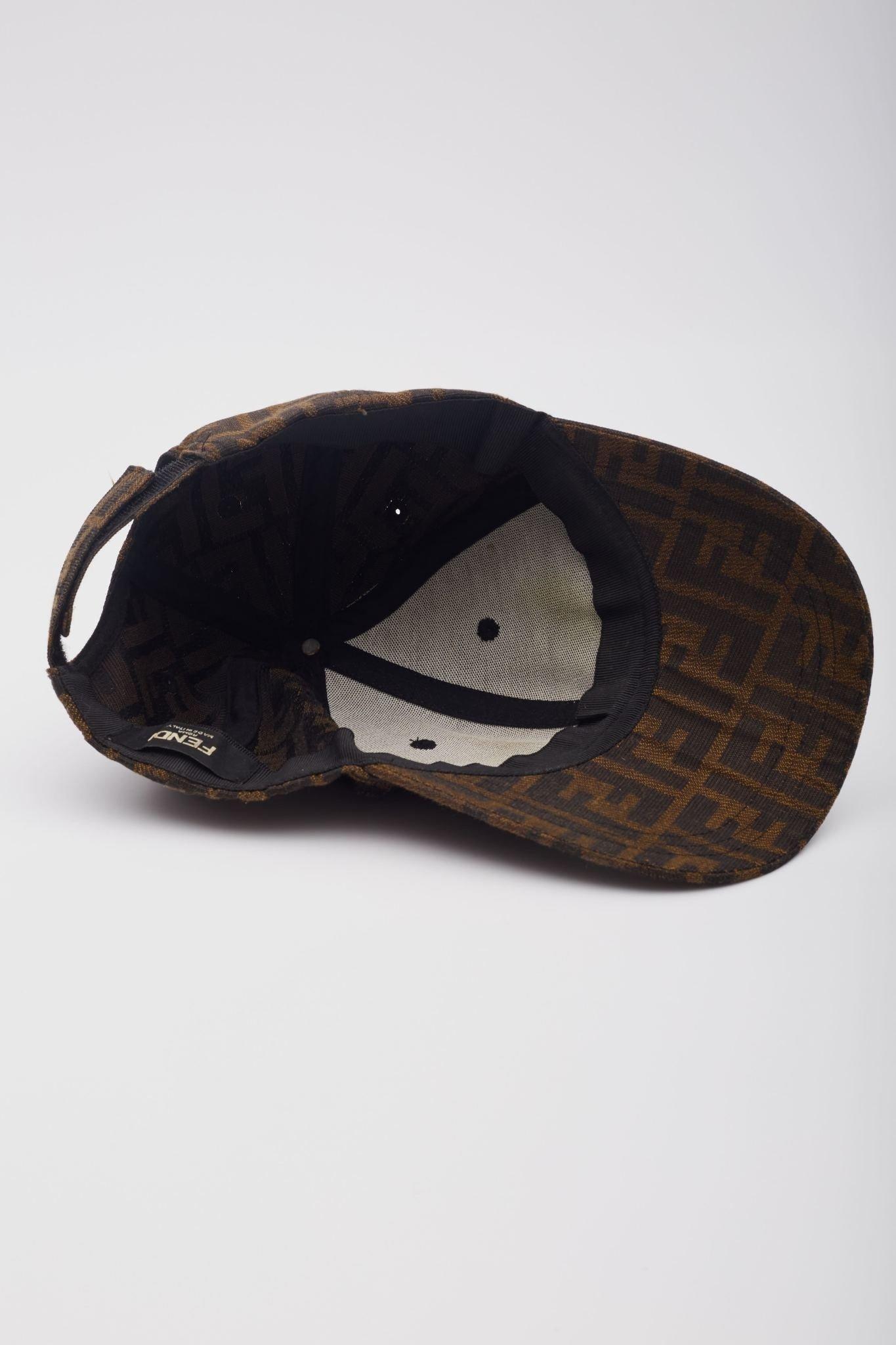 Women's or Men's Fendi FF Monogrsm Ebony Baseball Hat For Sale
