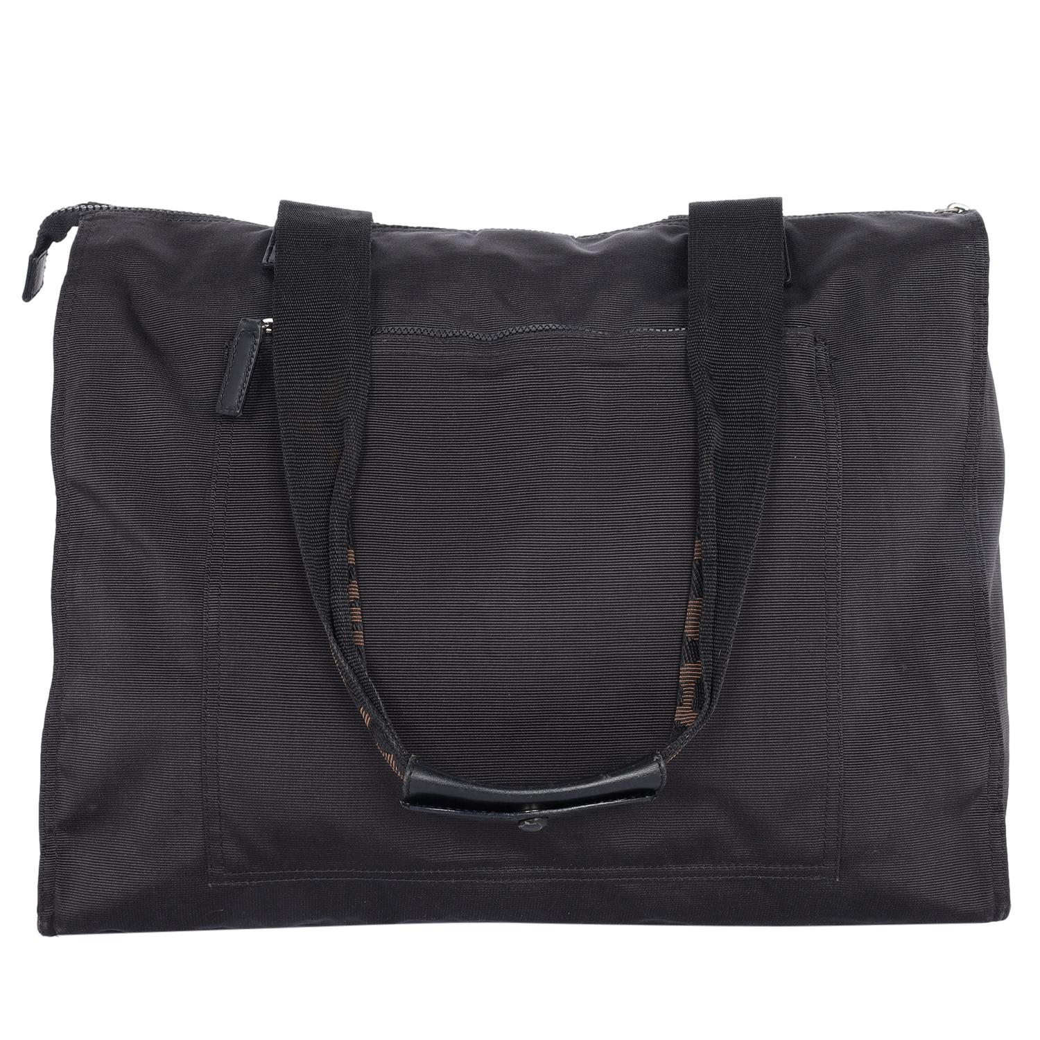 Fendi FF Nylon Shoulder Bag Black For Sale 6