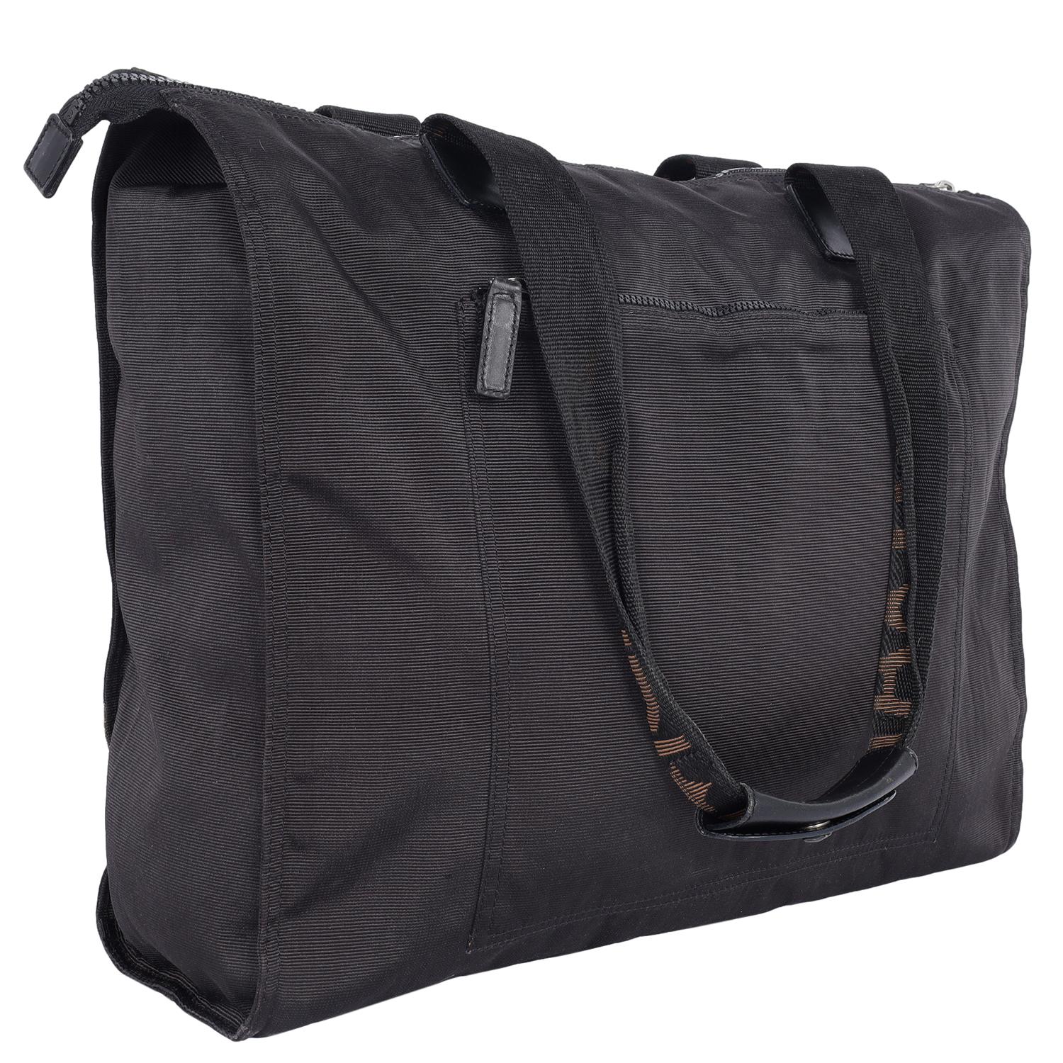 Fendi FF Nylon Shoulder Bag Black For Sale 7