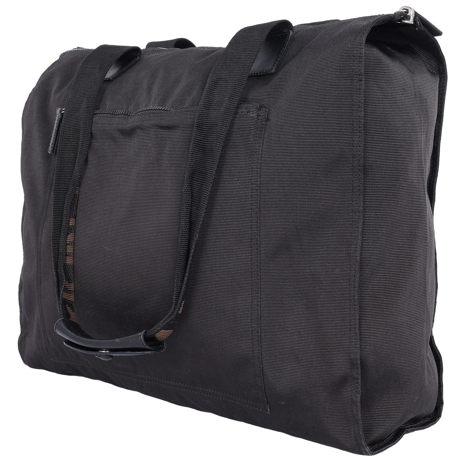 Fendi FF Nylon Shoulder Bag Black For Sale 8