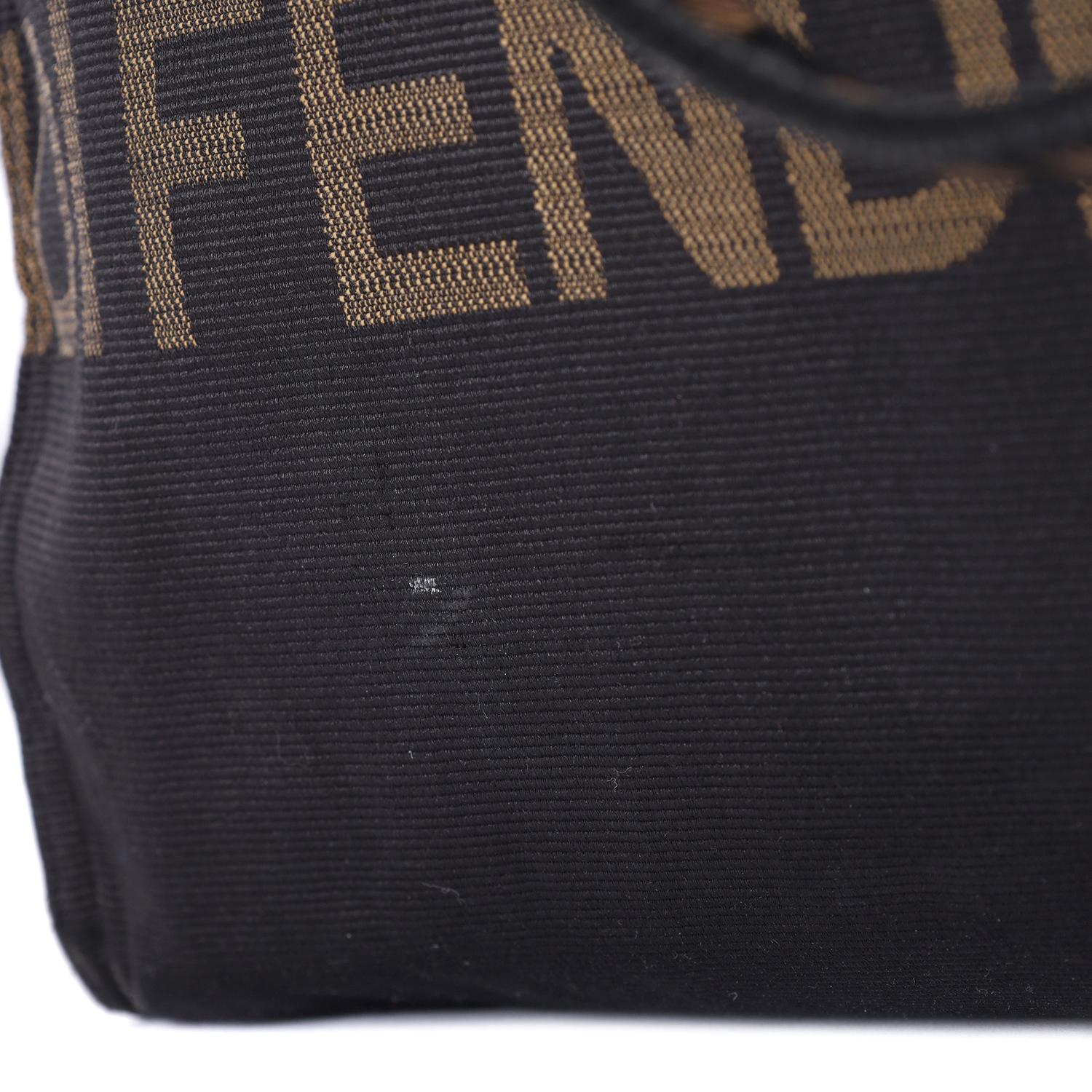 Fendi FF Nylon Shoulder Bag Black For Sale 5