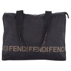 Used Fendi FF Nylon Shoulder Bag Black
