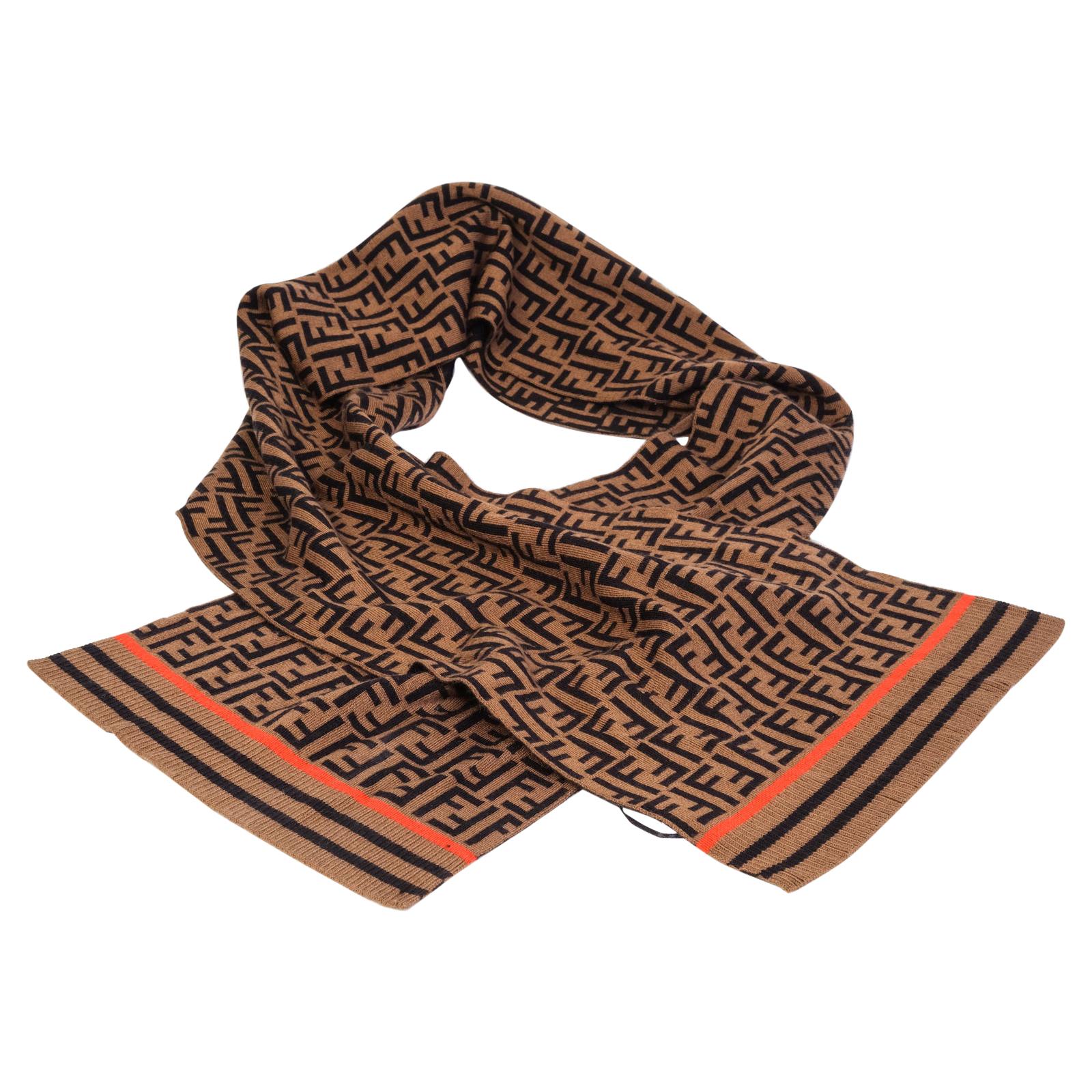 Fendi FF Orange Stripe New Scarf