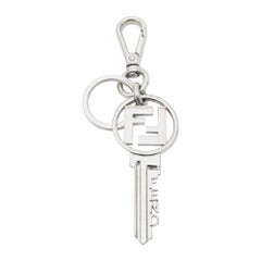 Fendi FF Silver Tone Logo Key Chain