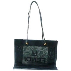 Fendi Ff Tote 228058 Black Mesh Shoulder Bag