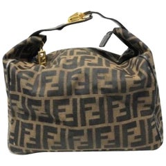 Fendi Ff Zucca Belt Buckle Boston 228057 Brown Coated Canvas Shoulder Bag