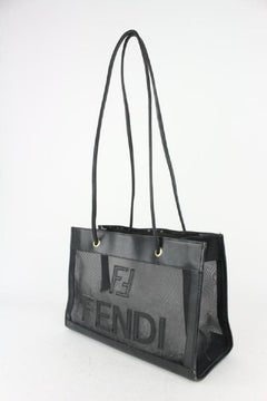 Fendi FF Zucca Black Mesh Shopper Tote 824ff33