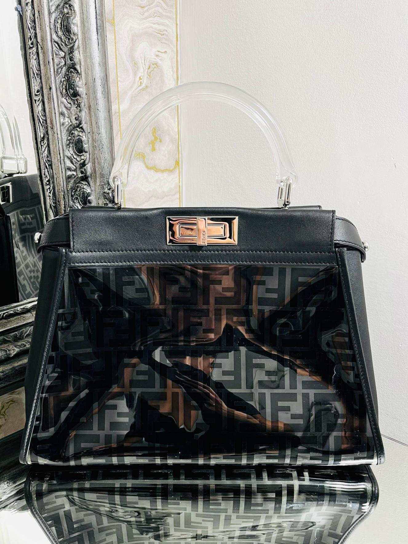 Fendi 'FF' Zucca Logo PVC Peekaboo Bag In Excellent Condition For Sale In London, GB