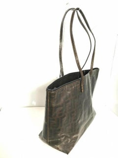 Fendi Ff Zucca Monogram Roll Tote 227974 Tobacco Shoulder Bag