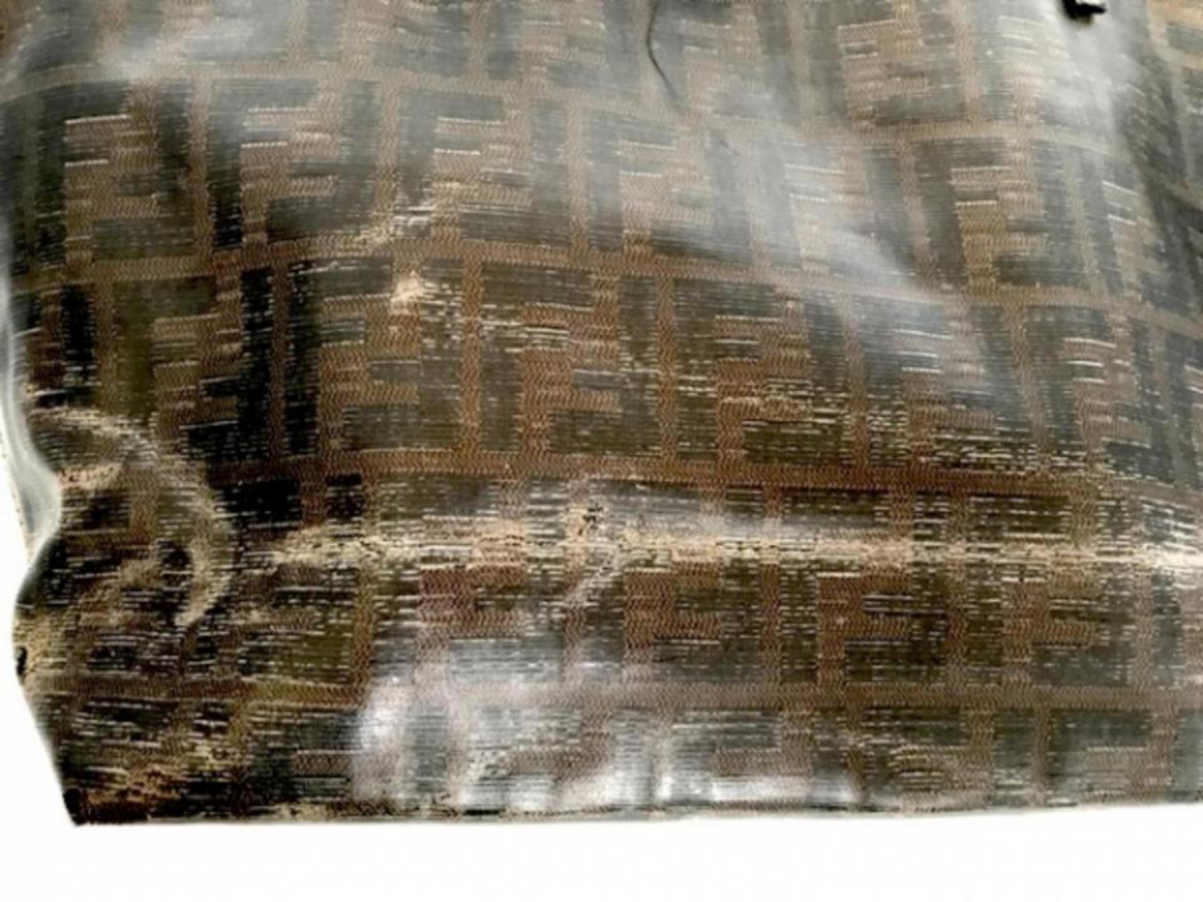 Fendi Ff Zucca Monogram Roll Tote 227974 Tobacco Shoulder Bag For Sale 3