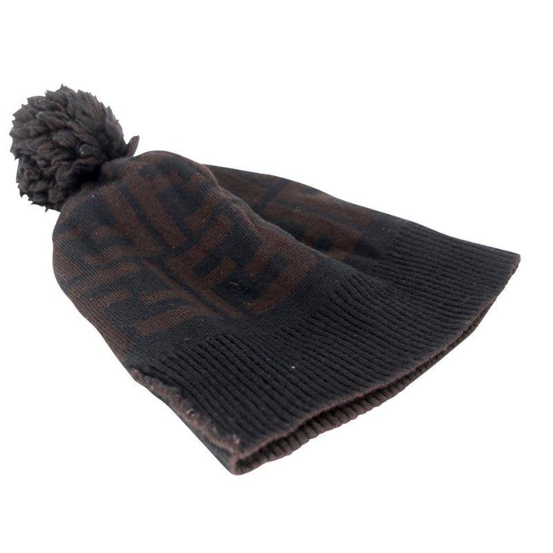 Noir Fendi FF Zucca - Petit chapeau avec monogramme FF-1118P-0006 en vente