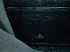 Fendi Ff Zucca Zip Around Wallet 228059 Black Coated Canvas Clutch