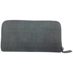 Fendi Ff Zucca Zip Around Wallet 228059 Black Coated Canvas Clutch
