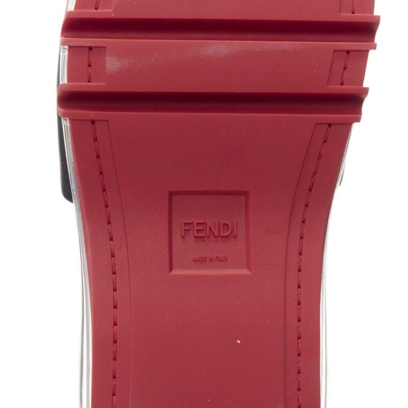 FENDI Fiend Roma Amor black red leather air sole slides sandals UK9 EU43 6
