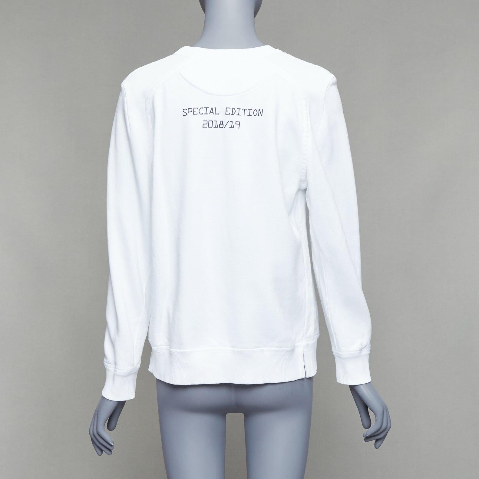 Women's FENDI Fila Mania 2019 Roma logo white cotton crew pullover top S For Sale