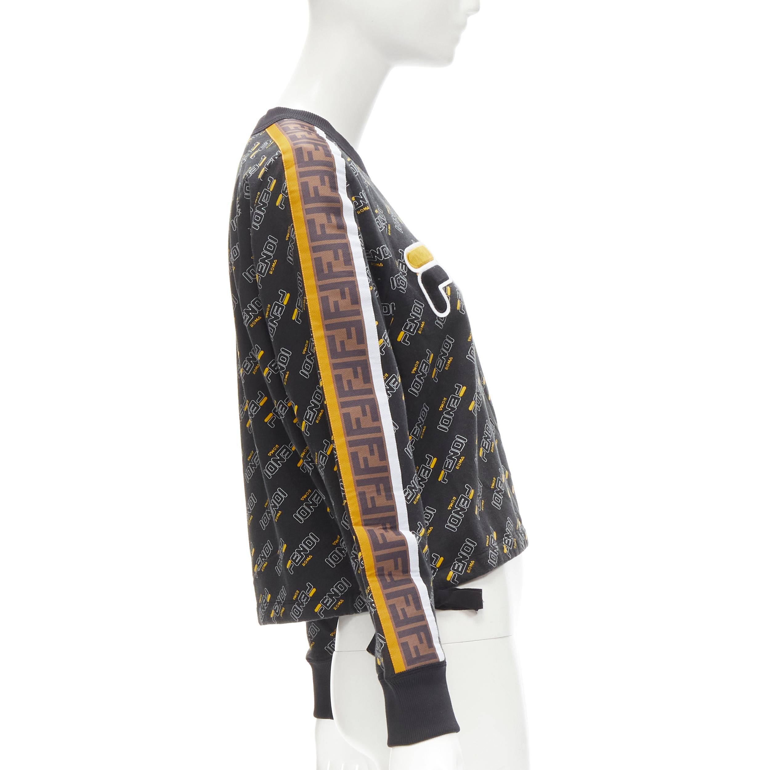 FENDI FILA Mania Pullover mit grafischem Logostickerei und Monogramm FF Zucca S im Zustand „Hervorragend“ in Hong Kong, NT