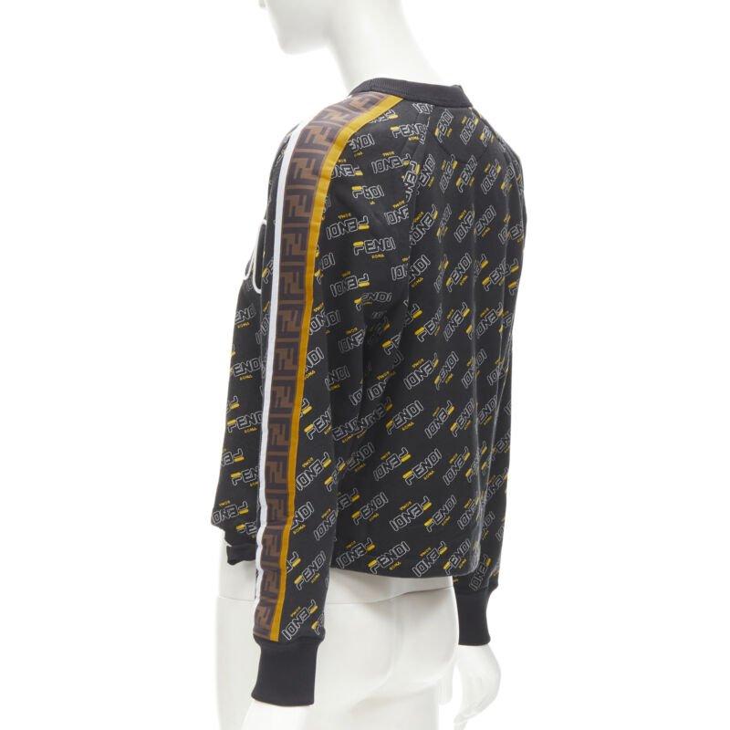 FENDI FILA Mania graphic logo embroidery monogram FF Zucca pullover sweater S For Sale 1